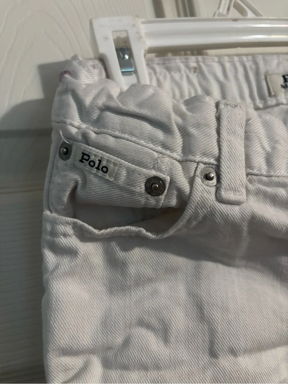 Ralph Lauren White Denim Frayed Hem Jean Shorts